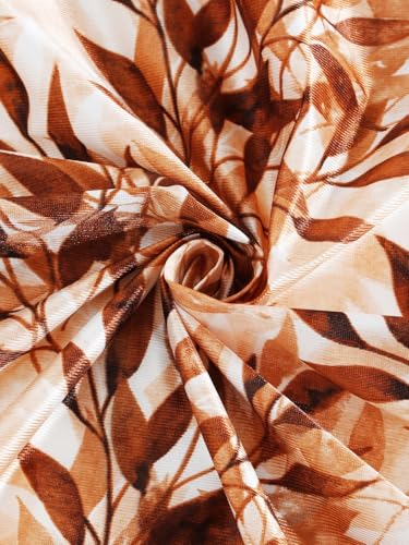 Image of Home Sizzler 1 Piece Floral Flow Grommet Polyester Window Curtains - 6 Feet, Rust Brown