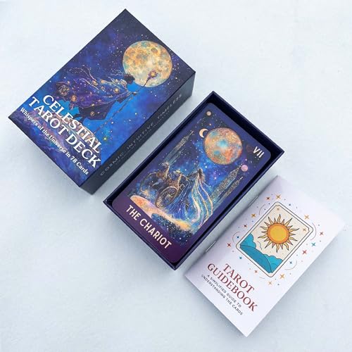 Image of Celestial Tarot Deck Unique, 78 Cosmic Tarot Cards with with Guidebook, Modern Witch Tarot for Beginners and Experienced Readers, Divination and Spiritual Divination Tool