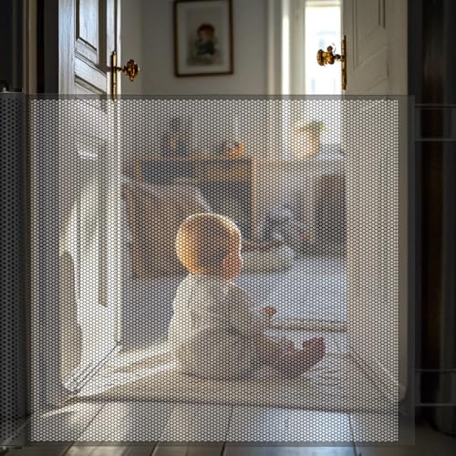 Treppenschutzgitter Türschutzgitter Ausziehbar, Baby Absperrgitter Schutzgitter Treppe für Kinder, Katzen und Hunde, Geeignet für Innen Außenbereich, 130 * 78cm
