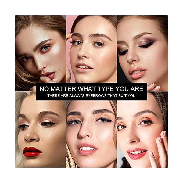 Eyebrow Stamp Stencil Kit, One Step Brow Stamp Shaping Kit, Eyebrow Definer, with 6 Reusable Eyebrow Stencils, Hairline Shadow Powder Stick