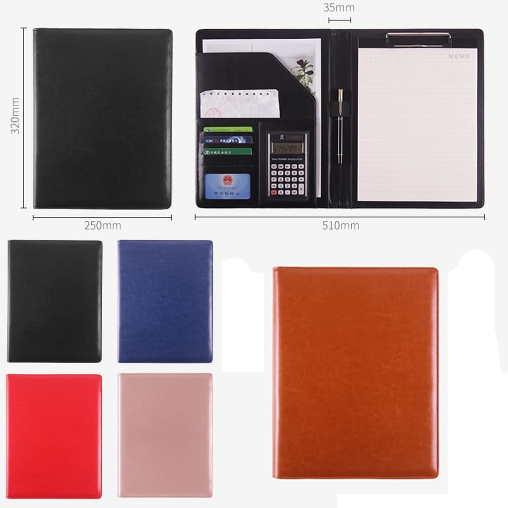 Ledermappe A4 Padfolio Portfolio Ordner Zwischenablage Lebenslauf Interview Dokument Organizer Kunstleder Büro Konferenz Notizblock Klemmbretter