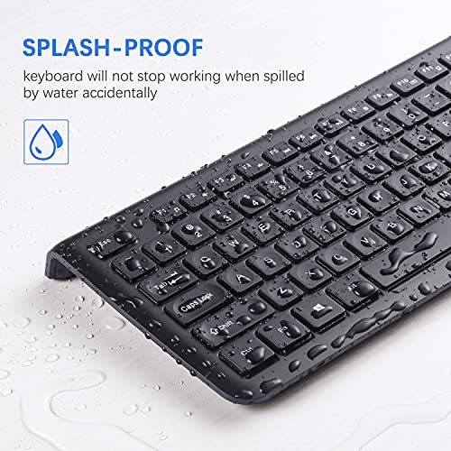 image for Silent Keyboard and Mouse Wireless Combo, TopMate 2.4G Super Quiet Sli