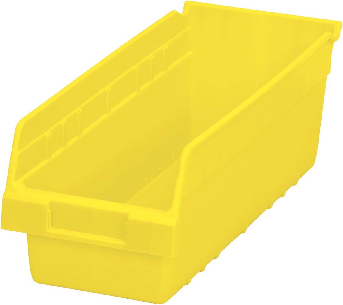 Akro-Mils 30098 ShelfMax Plastic Nesting Shelf Bin Box, 18-Inch Length x 6.75-Inch Width x 6-Inch Height, Yellow (10-Pack)
