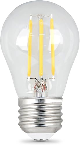 Miniatura 2 de Feit Electric - Filamento decorativo de vidrio transparente LED regulable equivalente a 60 W color blanco suave 2700 K bombilla clásica A15 2