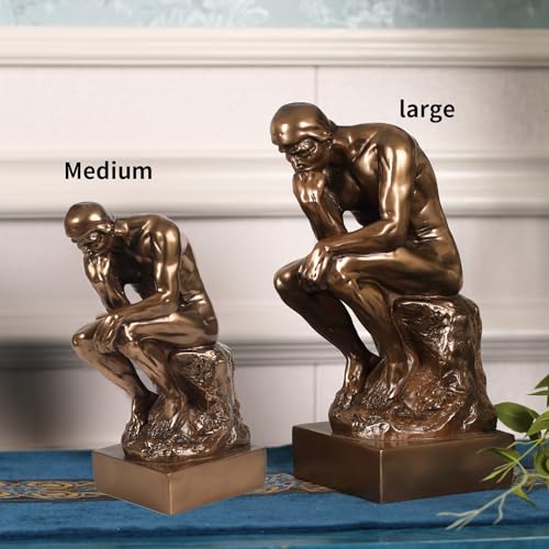 Estatua The Thinker en Resina color Bronce 8.8 pulg miniatura 5