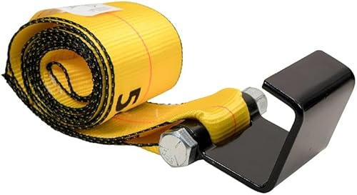 Miniatura 2 de Mytee Products Paquete de 4 correas de cabrestante de contenedor enrollable de 4 pulgadas x 5 pies con gancho plano, correa de cabrestante WLL de