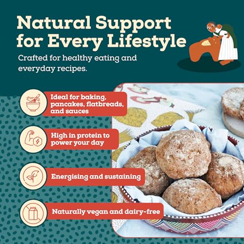 Lovegrass Ethiopia Habesha White Teff Flour 500g | Gluten Free | Vegan, High Protein, Vitamins & Minerals | Great for Baking Including the Traditional Injera Flatbread