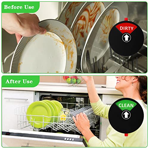 Kleemeiero Geschirrspüler Magnet Dirty Clean Empty Running Sign Dishwasher Magnet Clean Dirty Sign Magnet Spülmaschine Kitchen Geschirrspüler Kühlschrank Schilder zum Alle Geschirrspüler (Schwarz)