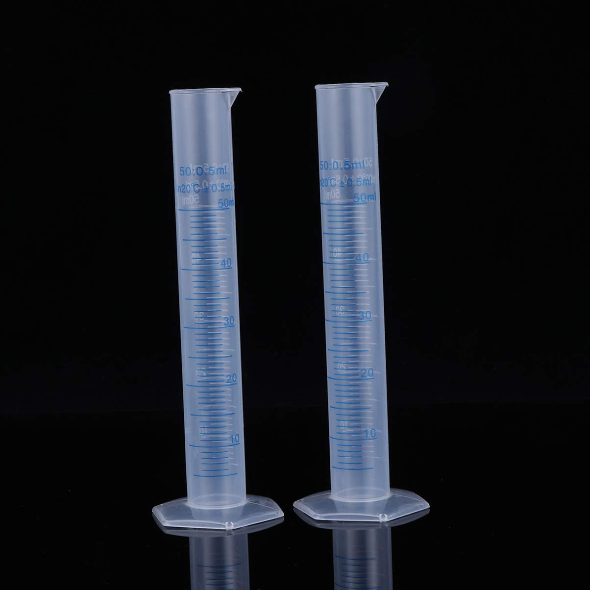 Cabilock 5 Piezas Cilindros de Medición Probeta Plástica Graduada Transparente con Base Hexagonal
