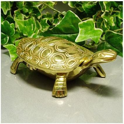 Feng shui fortune upturn golden turtle figurine large brass