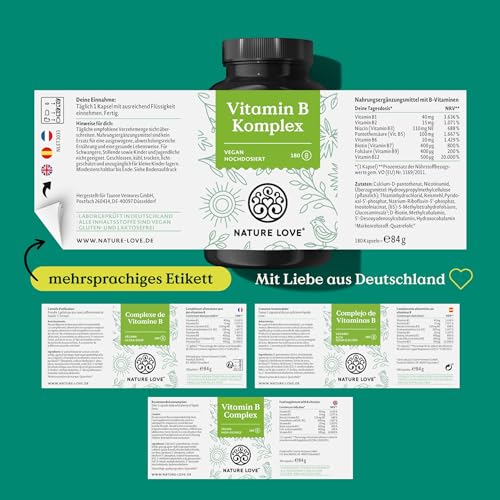 Vitamin B Komplex hochdosiert von Nature Love