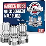 McKillans® Water Hose Male Plugs [Universal FIT] 3 Pack - Stainless Steel - Garden Hose Quick Connect Stainless - Durable Quick Connect Garden Hose Fittings - Easy Instant Connection