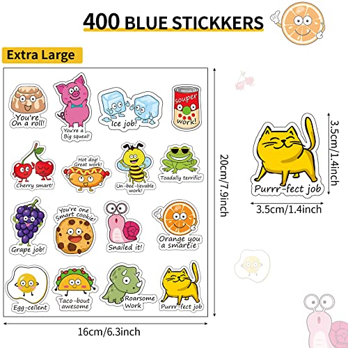 400 Pieces Punny Rewards Stickers Punny Labels Motivational Stickers Inspiration Positive Accents Words Stickers Cartoon Animal Stickers Cute Incentive Stickers For Kids Teacher School Classroom #TOP1