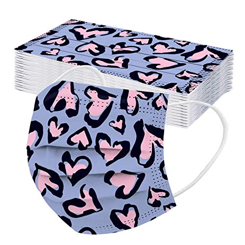 ZQP 30PCS Valentine’s Day Disposable Face_Mask for Women Men 3 Layer Breathable Comfortable Non-Woven Dustproof Pr-otection Mouth Covering for Home Outdoor Office