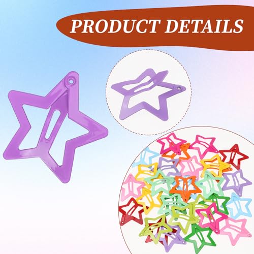Hariendny 575774_1_NTANU1EV 30 Pcs Colorful Snap Kawaii Hair Clips, Barrettes And Cute Hairpins For Girls - Non-Slip Star Hair Accessories thumb #2