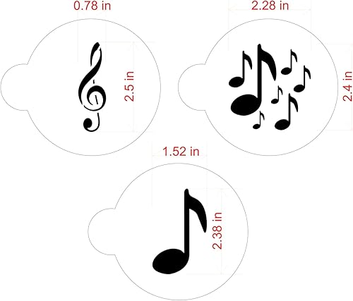 Miniatura 5 de Designer Stencils C281Musical Cookies Stencil, Beigesemitransparente by Designer Stencils