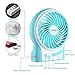 efluky 3 Speeds Mini Desk Fan, Rechargeable Battery Operated Fan with LED Light, Portable USB Fan Quiet for Home, Office, Travel, Camping, Outdoor, Indoor Fan, 4.9-Inch, Blue