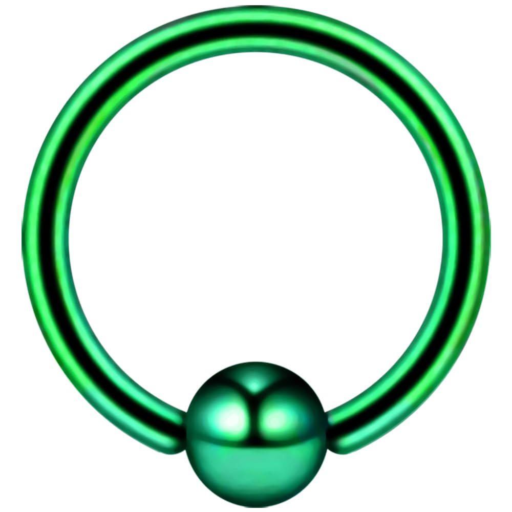 Anodized G23 Grade Titanium 16 Gauge Captive Bead Ring - Septum Ring Nose Piercing Body Jewelry