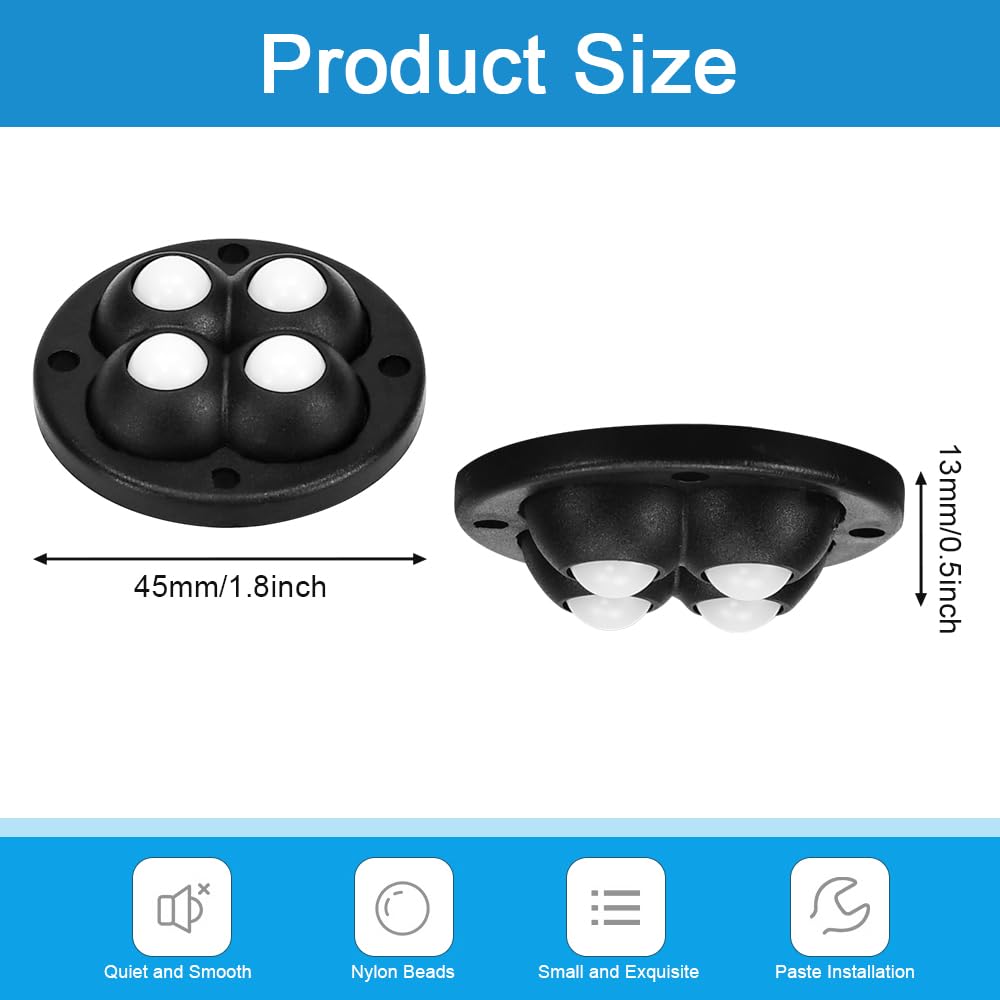 Rotelle Autoadesive 360&deg; - 16 Pezzi Mini Ruote Piroettanti Per Mobili E Contenitori