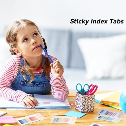 Image of Sticky Tabs for Notebooks - Multi-Color Sticky Index Tabs, PET Material Page Markers, Book Annotation Tabs & Sticky Flags for Office & Study Use (Pack of 1)
