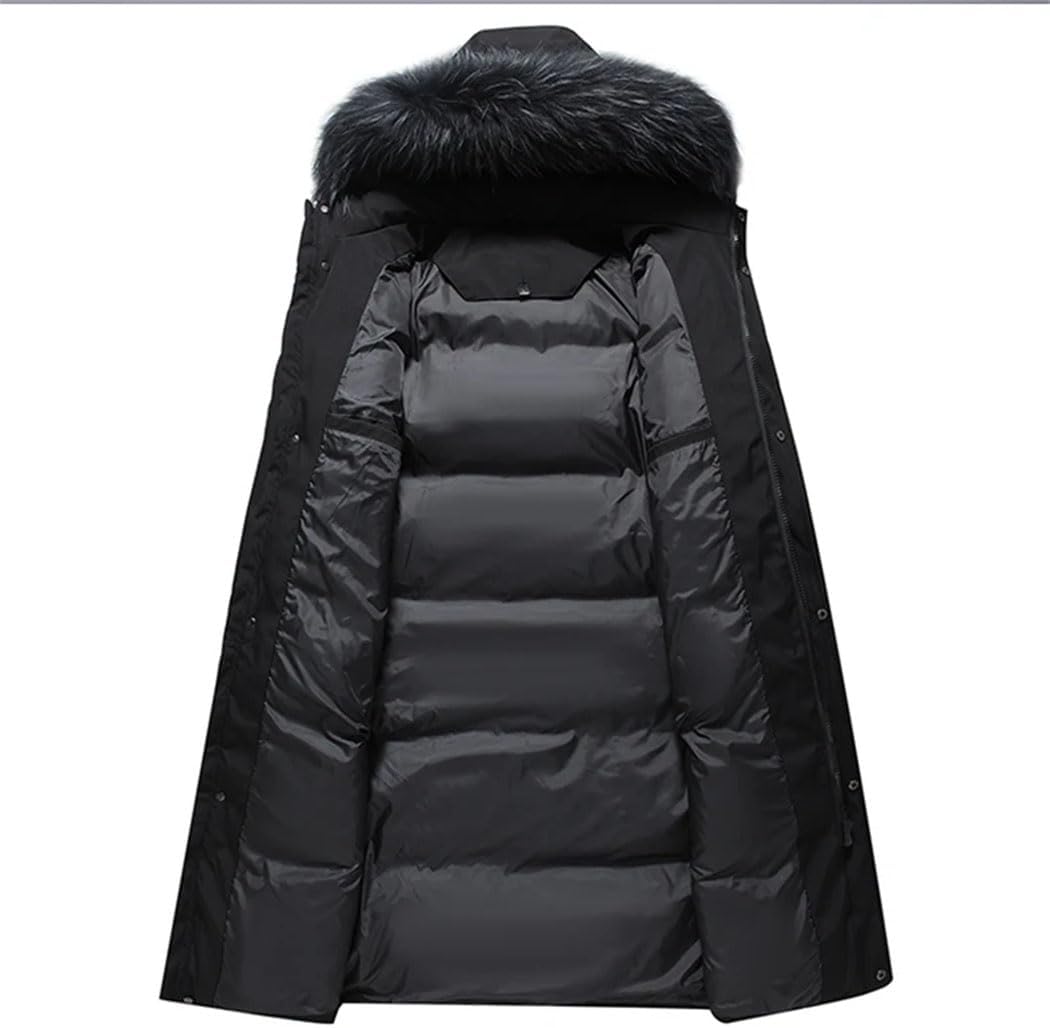 Haitpant Men Thickened Down Jacket -30 Winter Warm Down Coat Jacket Long White Duck Hooded Down Parkas
