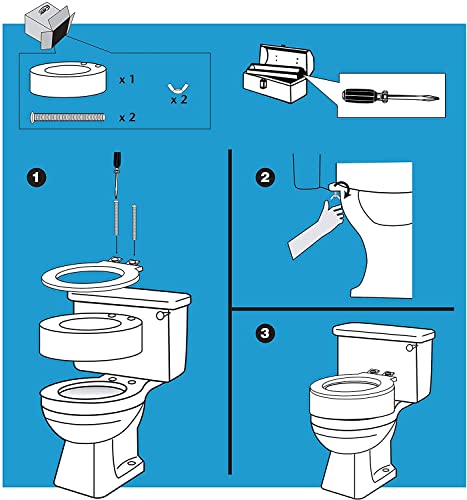 Carex Toilet Seat Riser, Round Raised Toilet Seat Adds 3.5 Inches To Toilet Height, For Assistance Bending Or Sitting, 300 Pound Weight Capacity Toilet Riser #TOP6