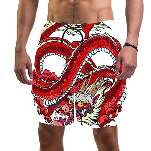 Short de bain homme avec deux poches et doublure respirante rouge S