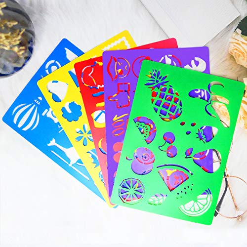 Image of HADDIY Kids Drawing Stencils Set,20pcs Templates for Painting＆Card Making