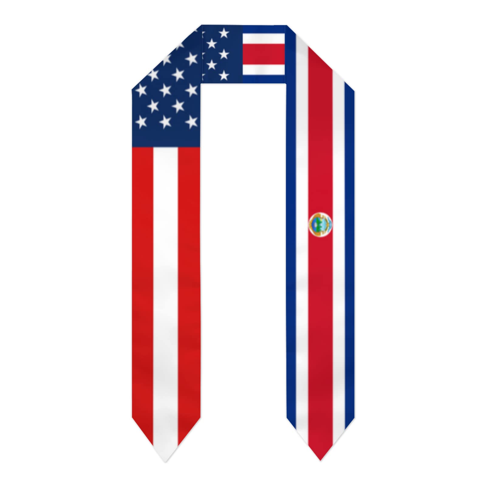 usa american and costa rica graduation stoles graduation sash for Study Aboard International Students length 72in Graduation shawl class of 2023