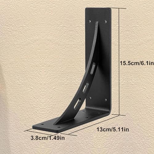 Étagère de rangement murale noire 15 cm acier lot de 4 - 3