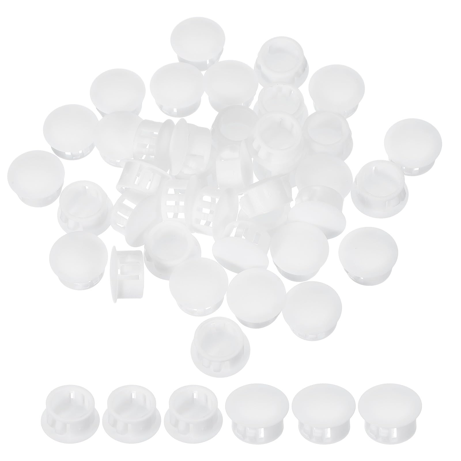 Tapones Para Agujeros De 14mm (9/16) - 60 Unidades, Blanco, Plástico PE - Para Muebles, Gabinetes Y Mesas