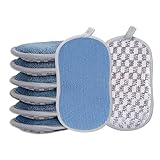 SYEYCW 8 Stück Spülschwamm, Mikrofaser Doppelseitenschwämme, Küchenschwamm, Putzschwamm, Waschbar, Wiederverwenden, für Geschirr, Küche, Bad, Glas, Pfannen, Kamin