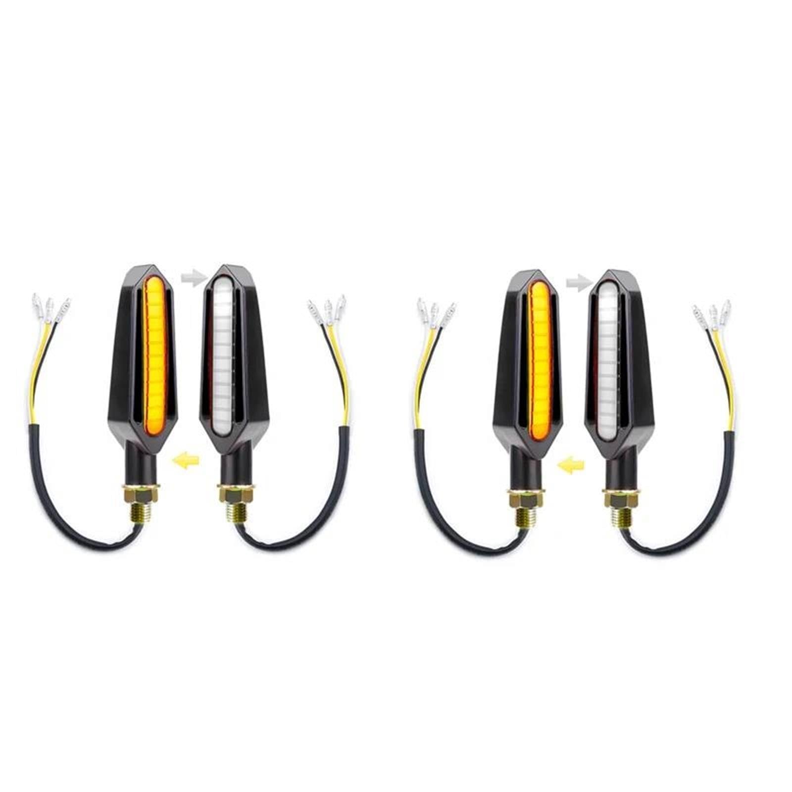 TRASH BIN Intermitente Moto Para Benelli TRK 502X TNT150 TNT600 180S LED Luz Señal Giro Motocicleta 12V Indicador Impermeable(2 pair white)