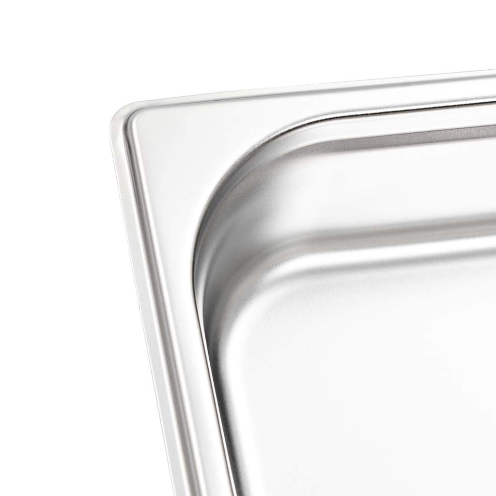 Contenedores de acero inoxidable GN 1/3, 65 mm, 8 unidades, apilables, para mostrador de calor, buffet, catering, gastronomía, cocina, restaurante, salida y almacenamiento
