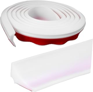 Shower Water Barrier Strip Self-Adhesive Silicone Seal for Kitchen and Bathroom Sturdy Design Easy Installation for Leak Prevention