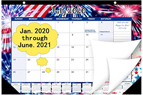 Desk Calendar 2020-2021, 18 Month Calendar Desk from Jan.2020 - June.2021,17” x 11.5” Large Desktop Wall Calendar 2020