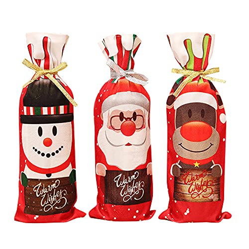 Younoo1 - Funda para botella de vino de Navidad Cover