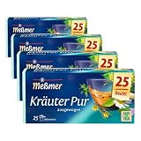 Meßmer Kräuter Pur | 25 Teebeutel | Vegan | Glutenfrei | Laktosefrei (Packung mit 4)