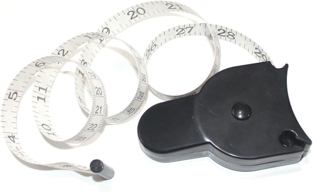 KALLORY 2pcs Fat Tester Calipers with Measuring Tape Accurate Skinfold Measurement Tool for Waist Arms and Thighs and Easy to Use Fitness Caliper for Body Composition Tracking