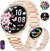 Relojes inteligentes LIGE para mujer, llamadas/recordatorios, pantalla AMOLED de 1.43" ultradelgada, monitor de actividad con frecuencia cardíaca/sueño/SpO2, más de 100 modos deportivos para iOS Android, dorado rosado 2