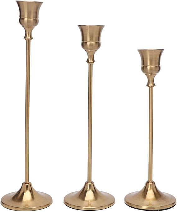 Decorative Brass Color Candlestick Gold Candle Holder Iron