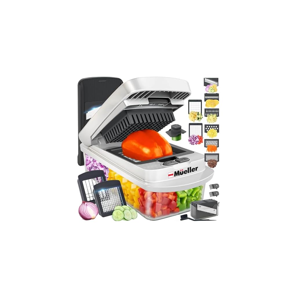 Mueller The Real Original Pro Chopper since 2013 Vegetable Chopper Mandoline Slicer, 8 Blade Food Veggie Chopper Onion Vegetable Cutter with Container, Kitchen Gadgets & Essentials, (10 in 1)