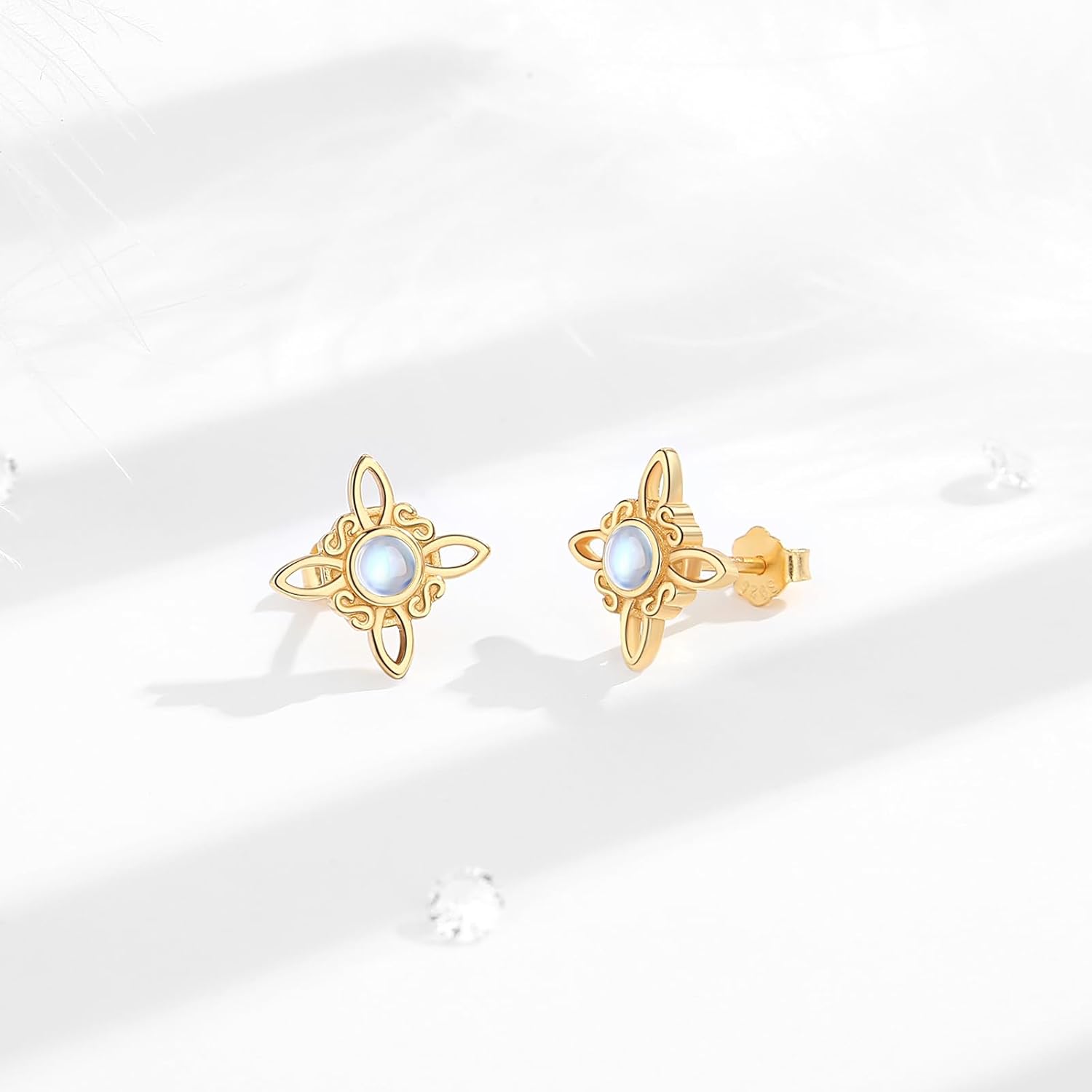 Vito 925 Sterling Silver Star of David Earrings for Women Men, Witckes Knot Stud Earring Black Jewish Star Stud Earrings Hanukkah Flatback Stud Earrings Jewelry Gift for Wife