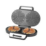 Potencia de 1200 W y 2 superficies de cocción para 5 corazones de gofre. La gofrera funciona rápidamente con precalentamiento en solo 3 minutos, puedes preparar 2 gofres de corazón en una sola pasada, por lo que puede tratar muchos morados en crecimiento sin que se vuelva pegajoso y suave.