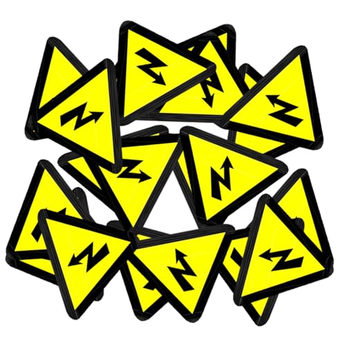 Autocollants d'avertissement haute tension triangle jaune 50mm signalisation sécurité électrique