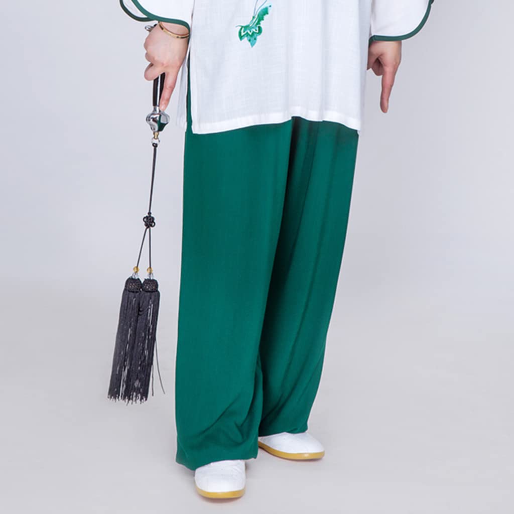 Morbido Stile Cinese Giacca Pantalone Donna Cotone Lino Vestito Tai Chi Orientale Kung Fu Wushu Arti Marziali Uniforme Costume da Ginnastica mattutina