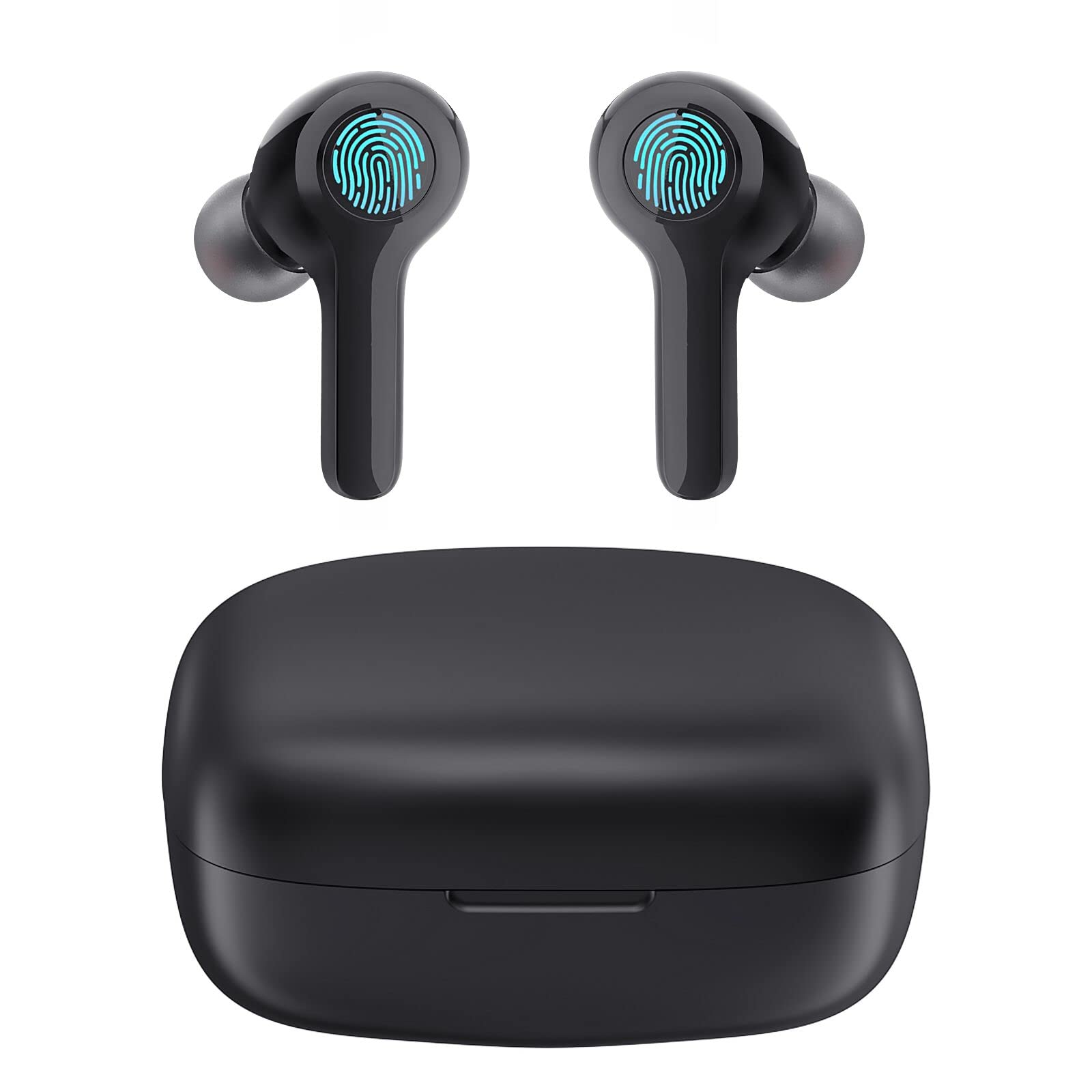 Bluetooth Earbuds,SUPFINE True Wireless Earbuds Noise Cancelling QCC Bluetooth 5.2 TWS Bluetooth Headphones with Mics CVC 8.0 Touch Control Bass Sound in-Ear Earphones for Sports,Home