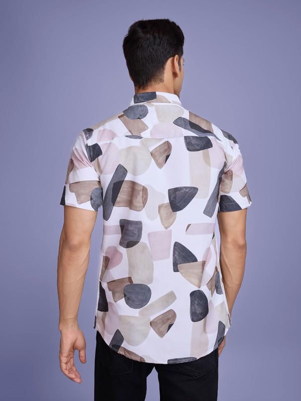 Image of Pinkmint Stylish Shirt for Men ll Printed Half Sleeve Shirt's ll Regular Fit Chest Pocket Shirt