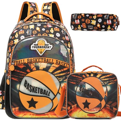Oruiji Backpack for Kids Backpacks for Boys Bookbag with Lunch Box Pencil Case School Backpack for Boys Lightweight Elementary School Bookbag