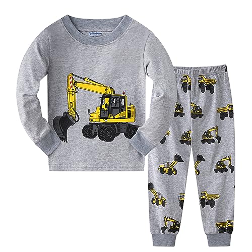 Smazero Boys Pyjamas Sets Digger Pjs Cotton Pajama for Kids 2-7 Years Children Clothes